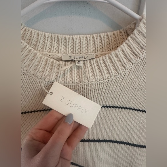 NWT Z Supply Off White Milan Striped Sweater, size M - Picture 8 of 9